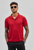 Red Textured Cuban T-Shirt