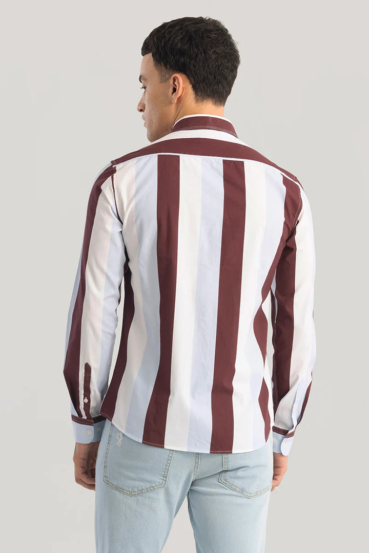 Clemence Maroon Stripes Shirts