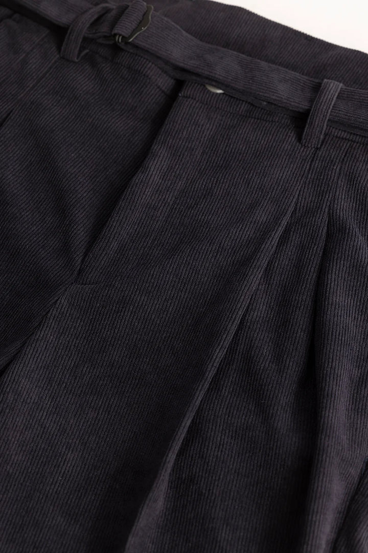 Navy Corduroy Korean Trousers