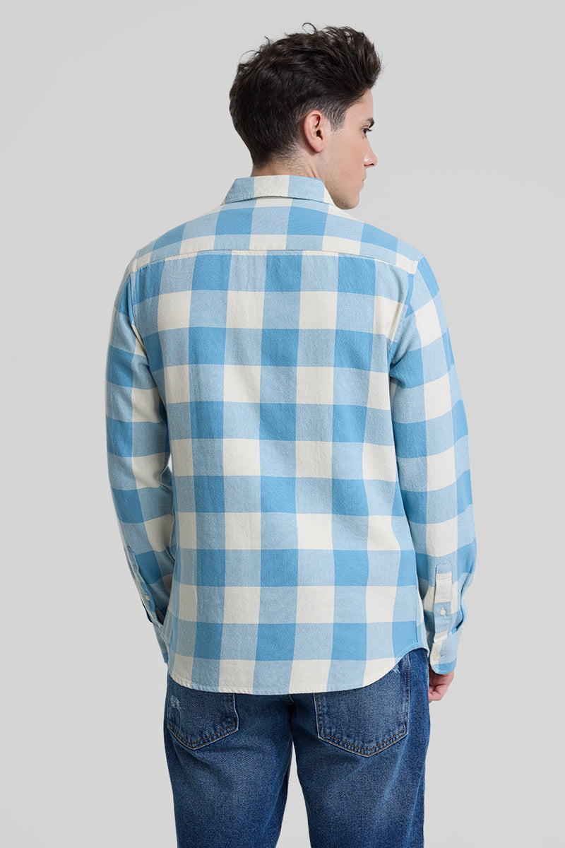 Blue Slim Fit Checks Shirt