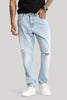 Light Blue Distressed Baggy Fit Jeans