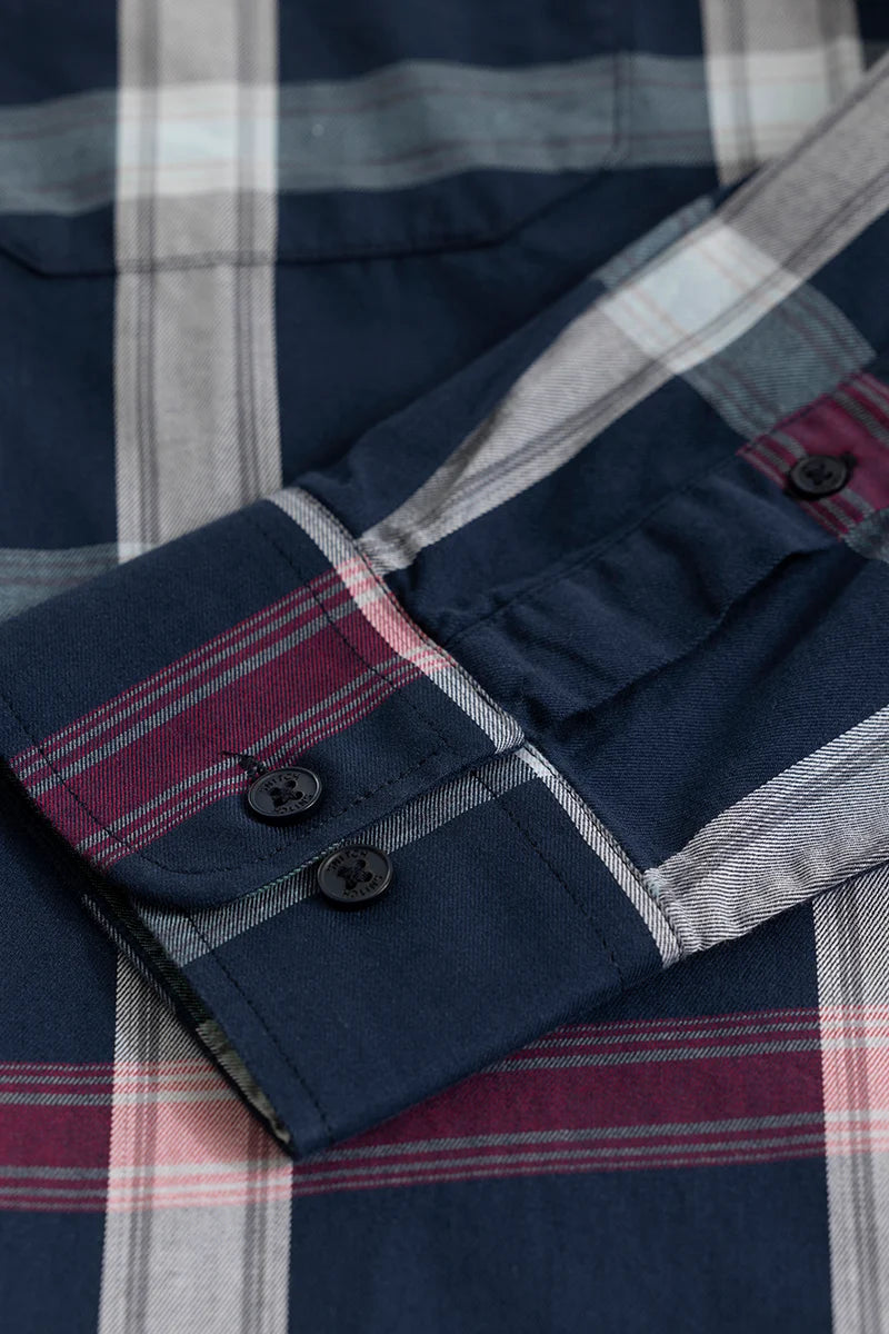 Plaidique Navy Checked Shirt