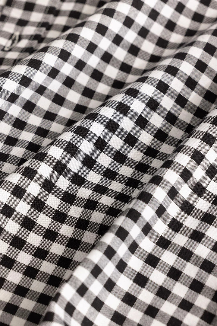 Black Gingham Checks Shirt