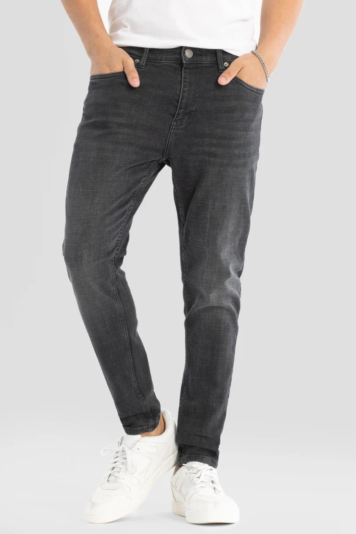 Charcoal Grey Plain Skinny Fit Jeans