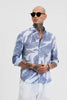 Dark Blue Abstract Slim Fit Shirt