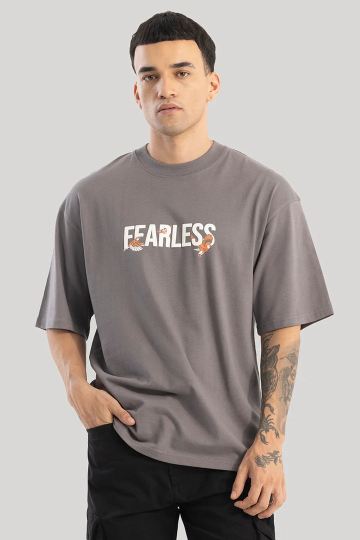 Fearless Grey Oversized T-Shirt