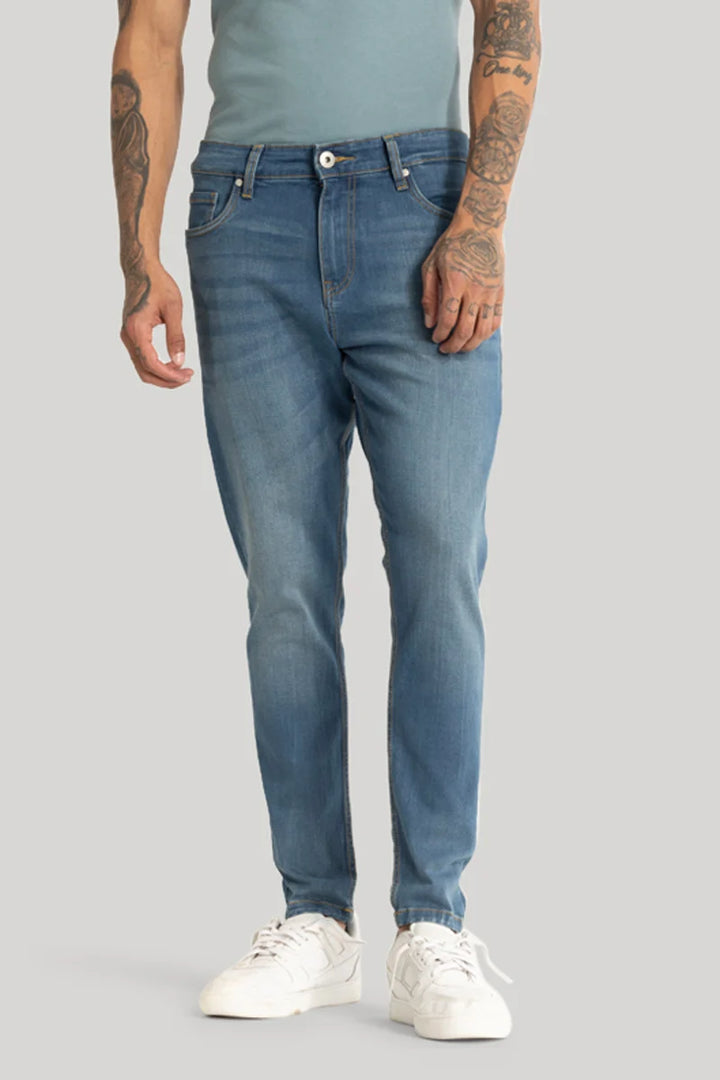 Blue Plain Skinny Fit Jeans