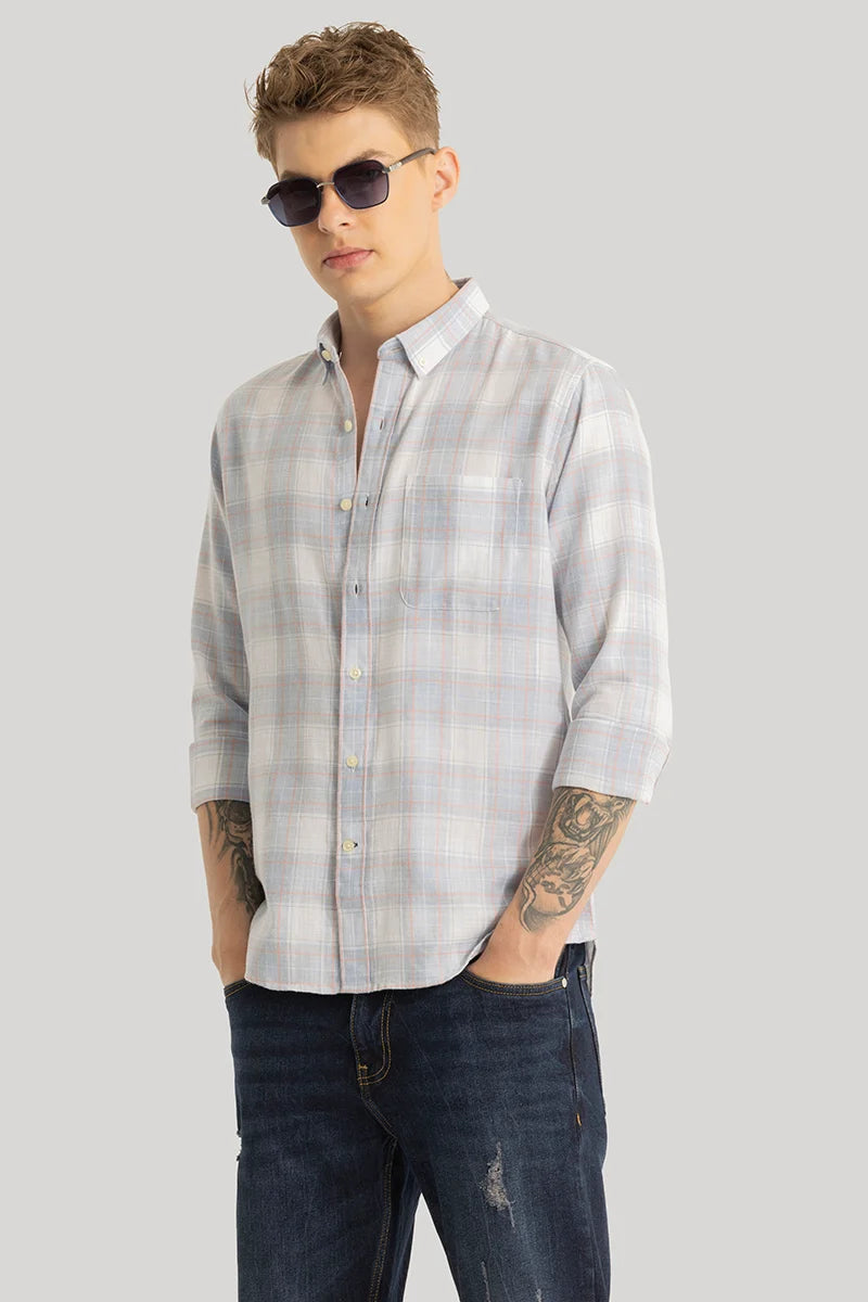 Drift Light Grey Checks Shirt