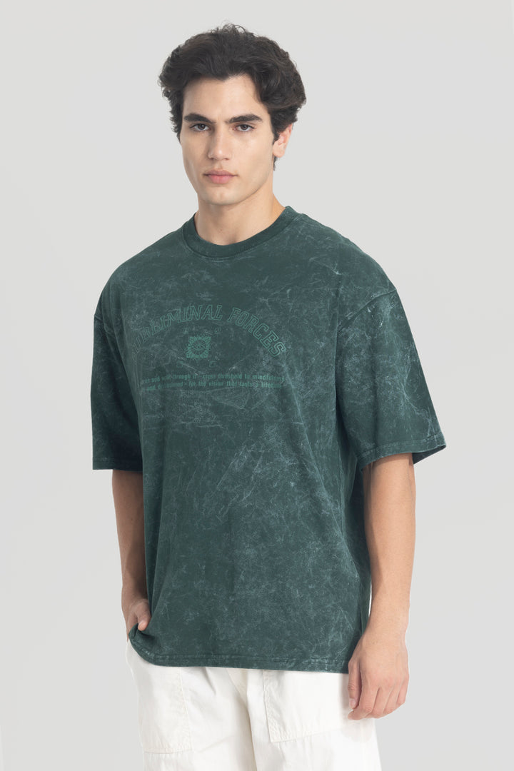 Subliminal Forces Green Oversized T-Shirt