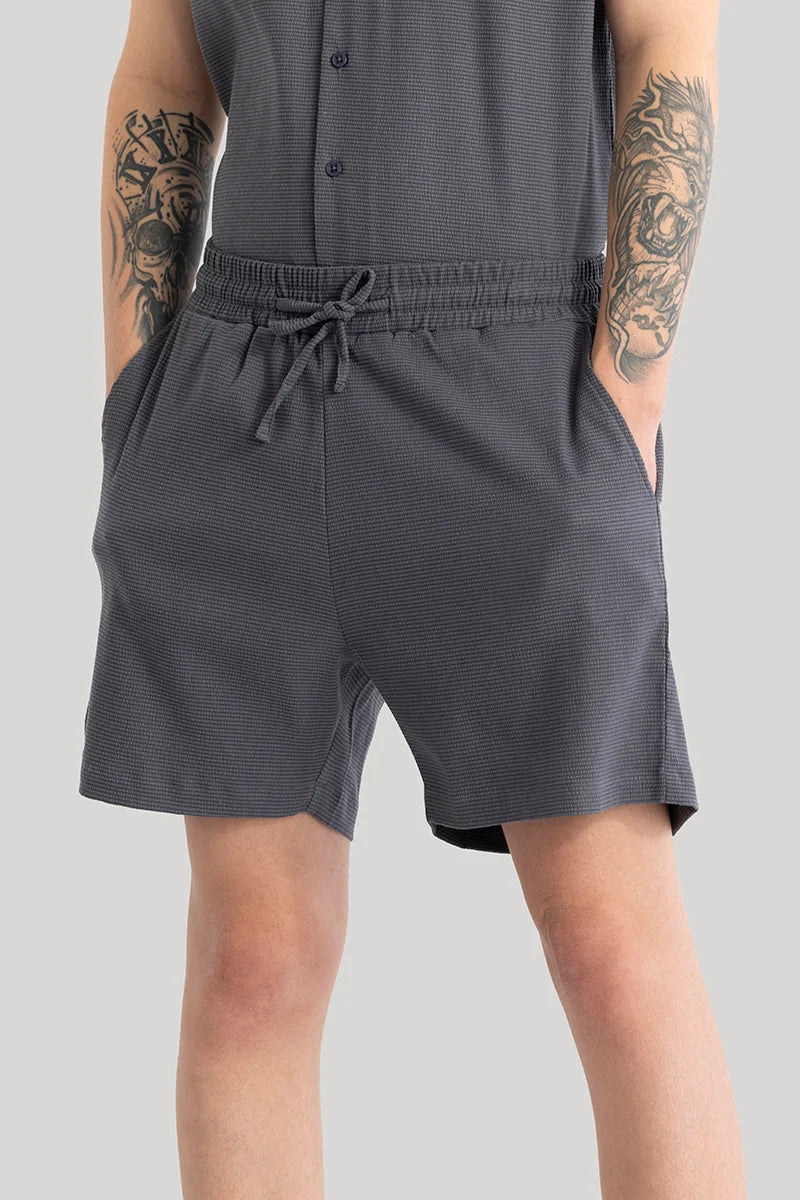 Daphne Charcoal Grey Plain Shorts