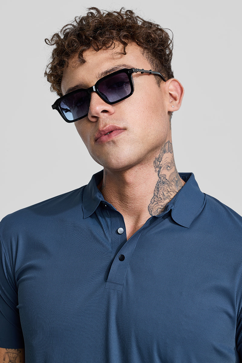 Blue Stitchless Polo T-Shirt