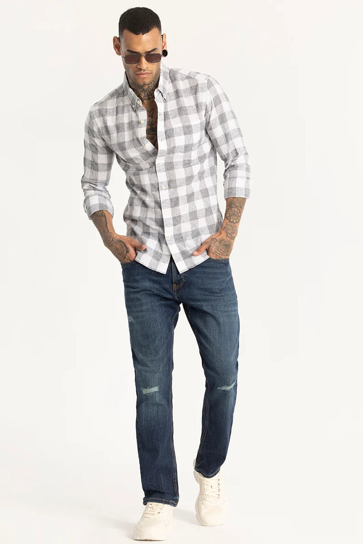 Grey Checks Linen shirt