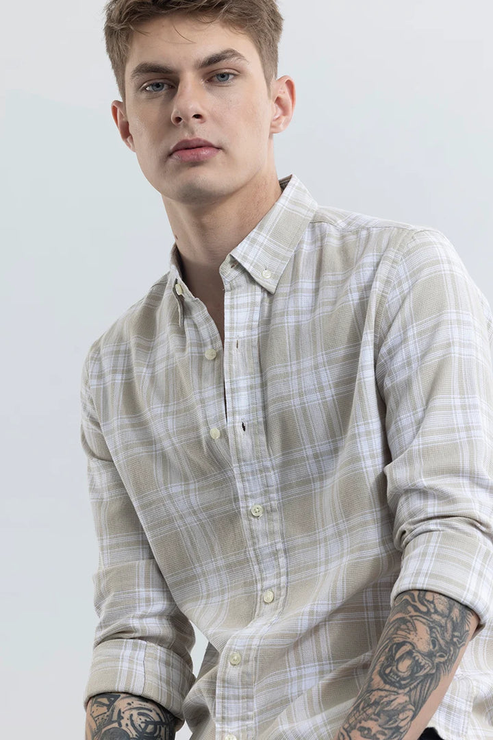 Plaidholic Beige Checks Shirt