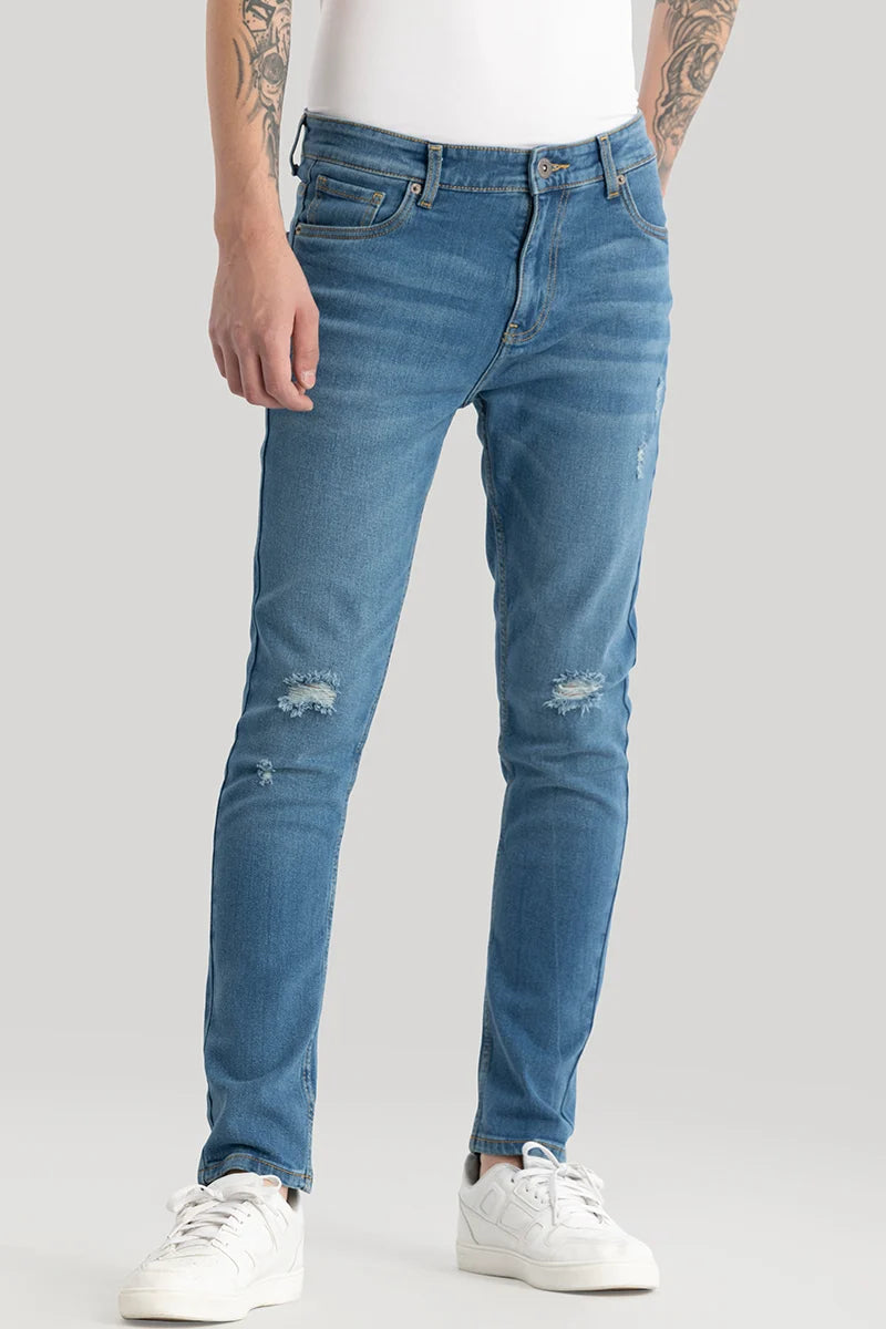 Pascaline Blue Distressed Slim Fit Jeans