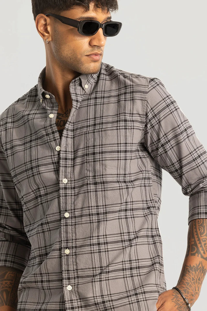 Grey Checks Oxford Shirt