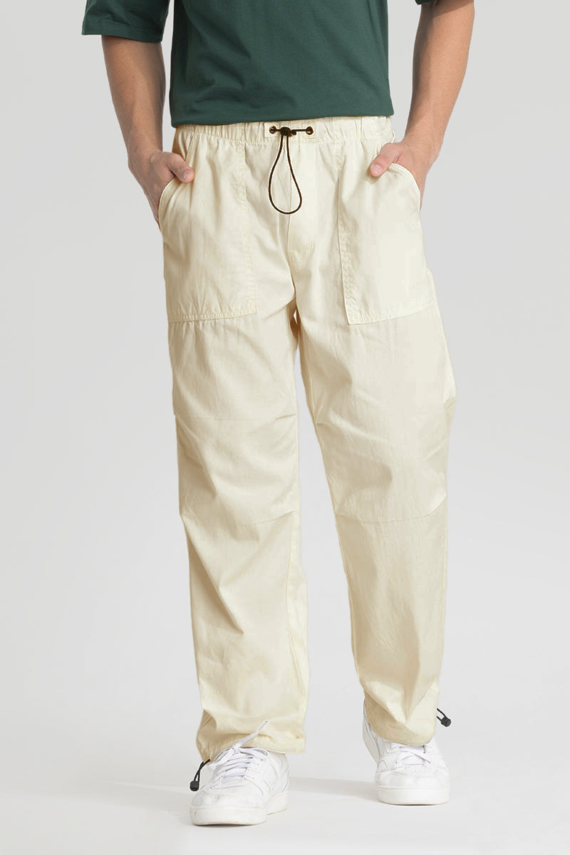 Cream Relaxed Fit Joggers