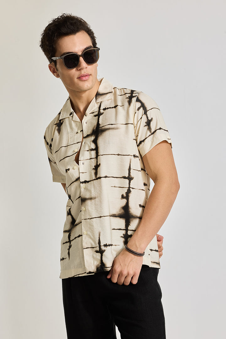 Cream Cuban Abstract Shirt