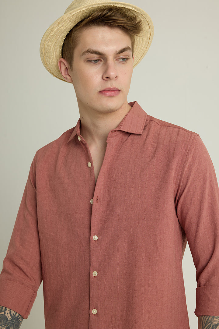 Mauve Self Stripe Shirt