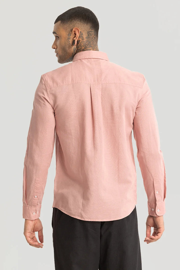 Pink Linen Blend Shirt