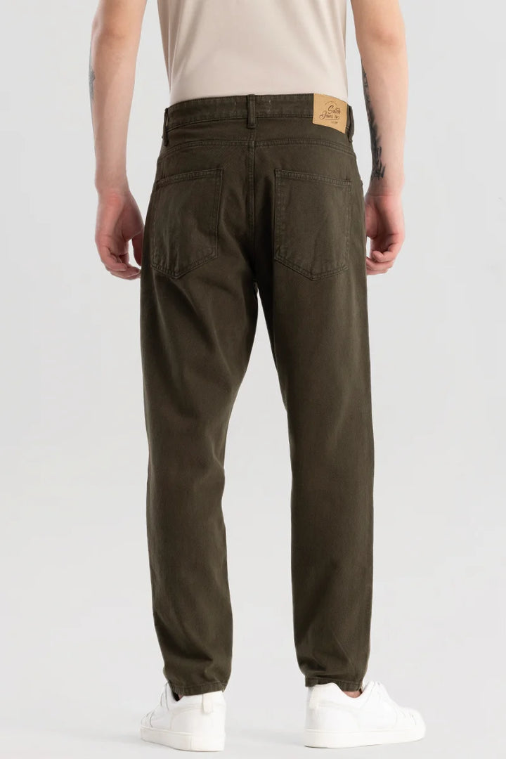 Loose Leisure Olive Baggy Fit Jeans