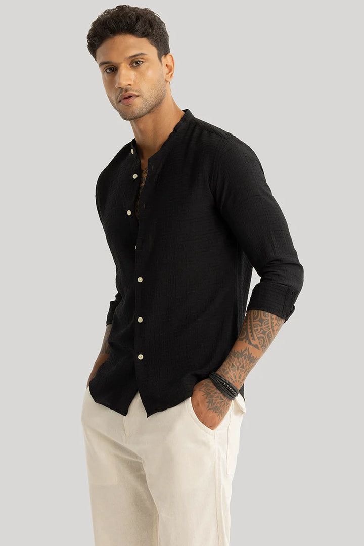 Benedetta Black Textured Shirt