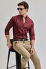 Maroon Solid Twill Shirt