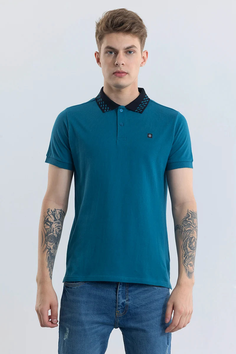 Nadia Teal Polo T-Shirt