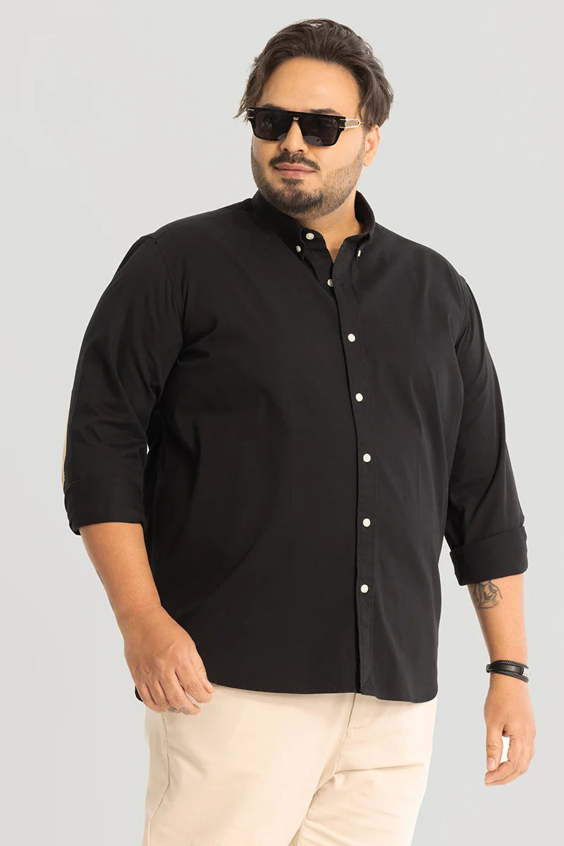 Silvano Patch Black Plus Size Shirt