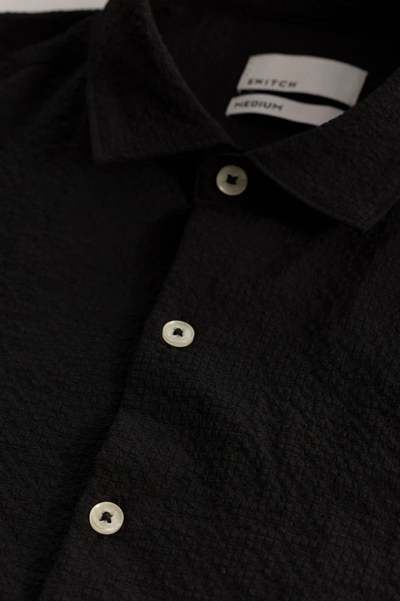 FlexiGarb Textured Black Shirt