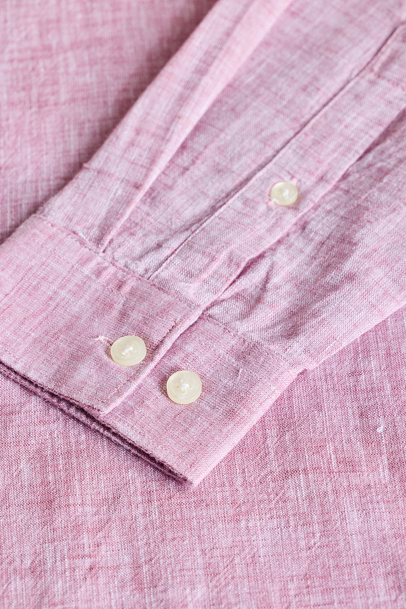 Light Pink Textured Linen Shirt