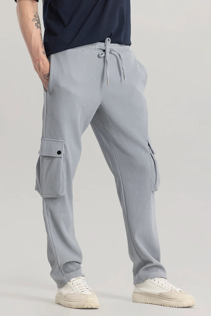 Pockethrive Grey Corduroy Cargo Pant