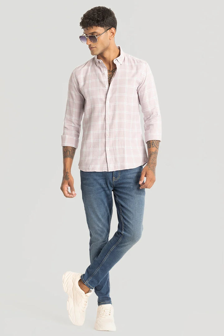 Light Pink Oxford Checks Shirt