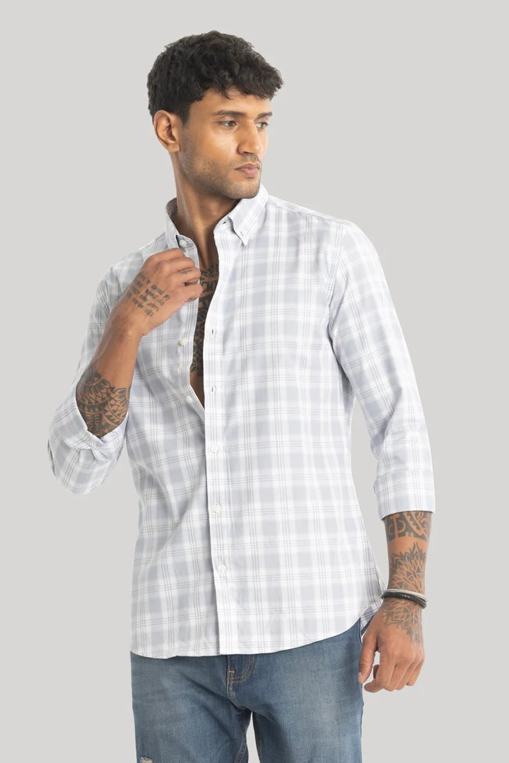 Ettore Light Blue Checks Shirt