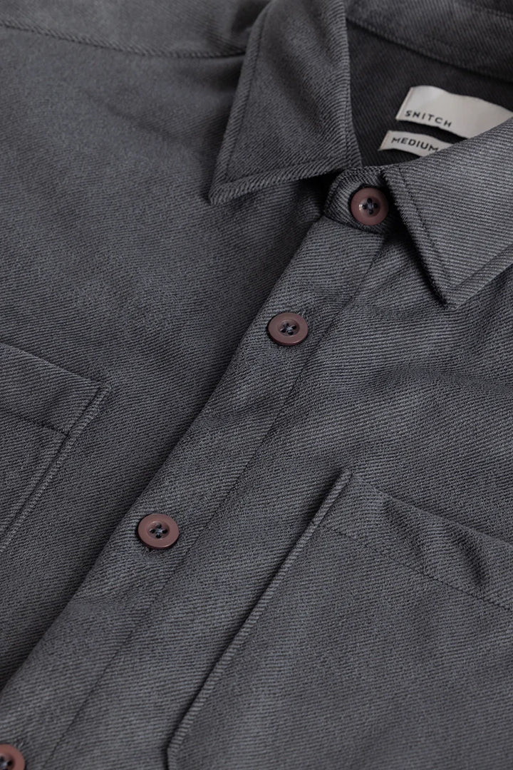 Suedineer Ash Grey Plain Shirt