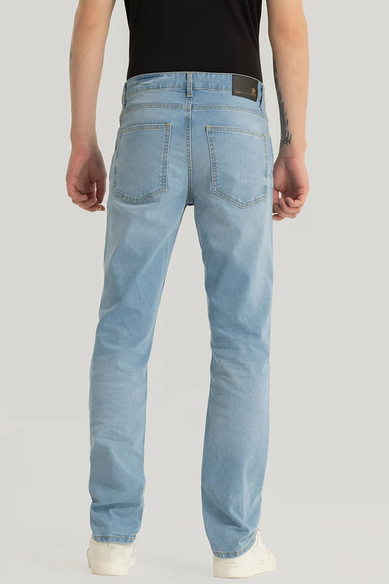 Brigitte Blue Plain Straight Fit Jeans