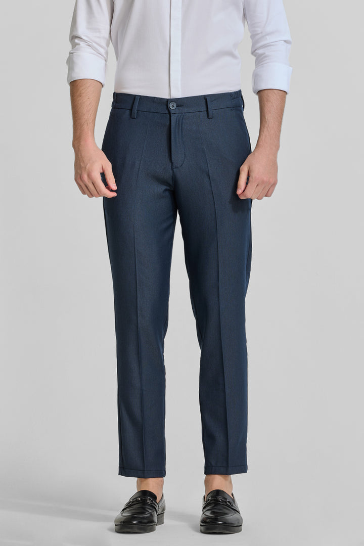 Navy Stretch Slim Fit Trousers