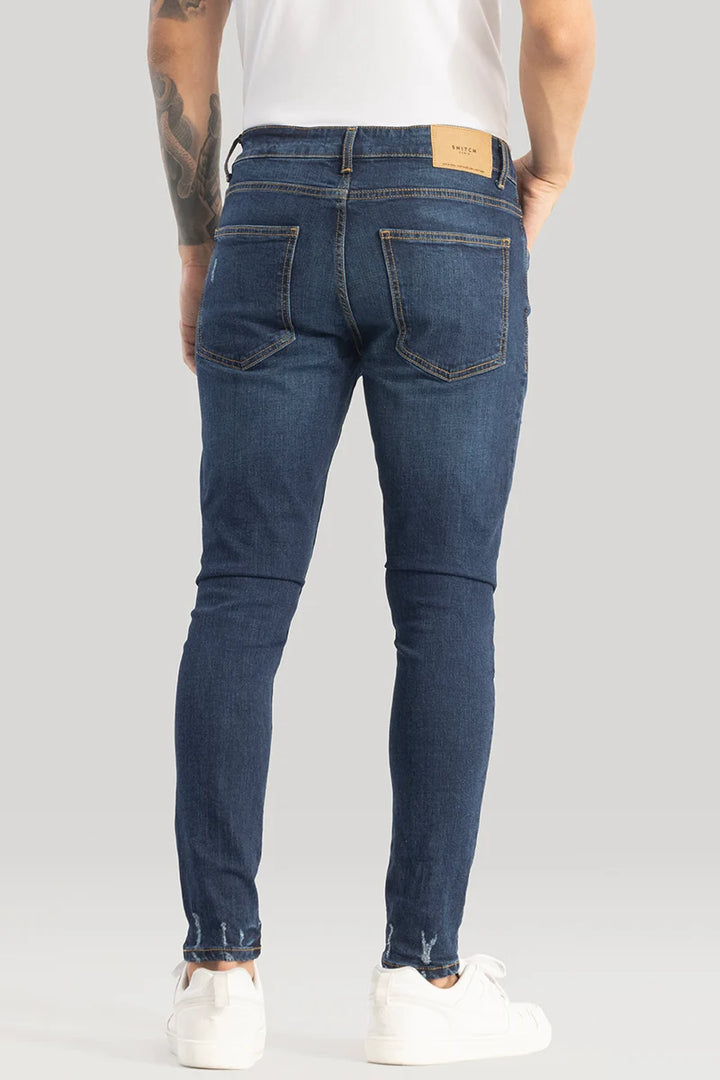 Ilaria Denim Blue Distressed Skinny Fit Jeans