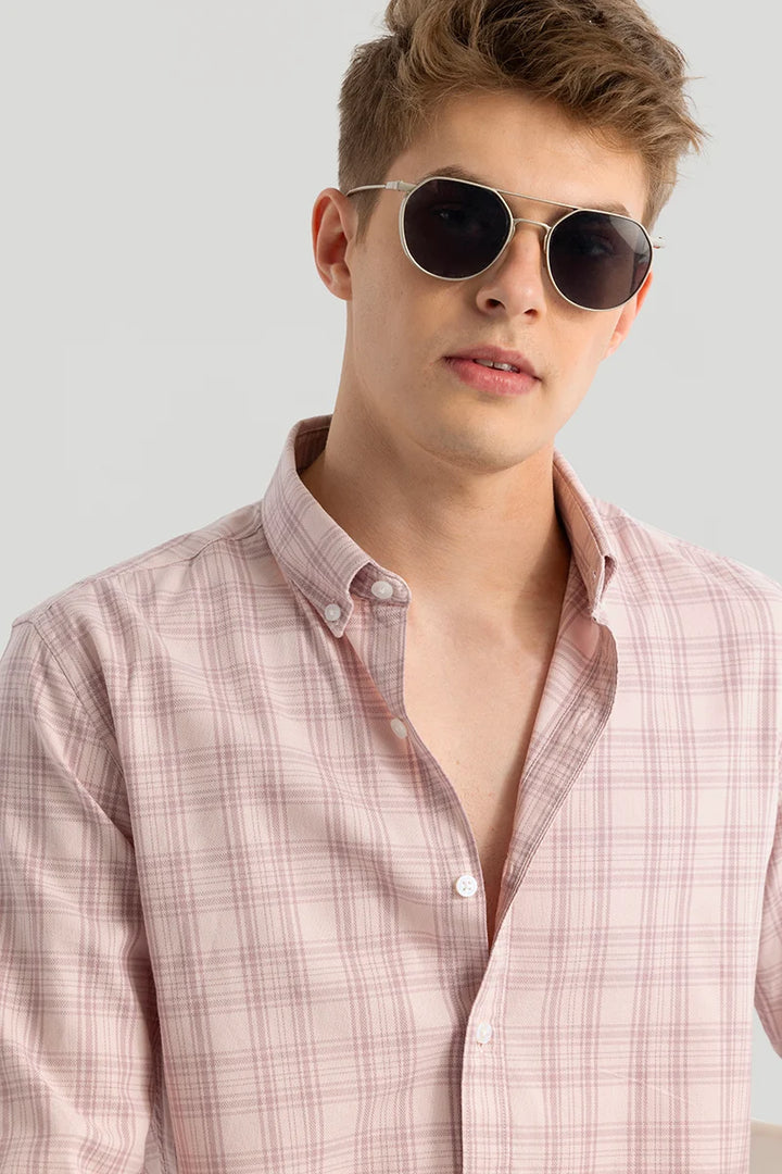 Kjell Light Pink Checks Shirts