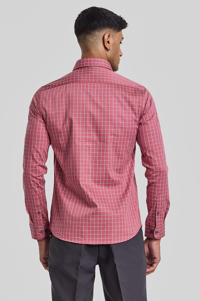 Red Checks Slim Fit Shirt