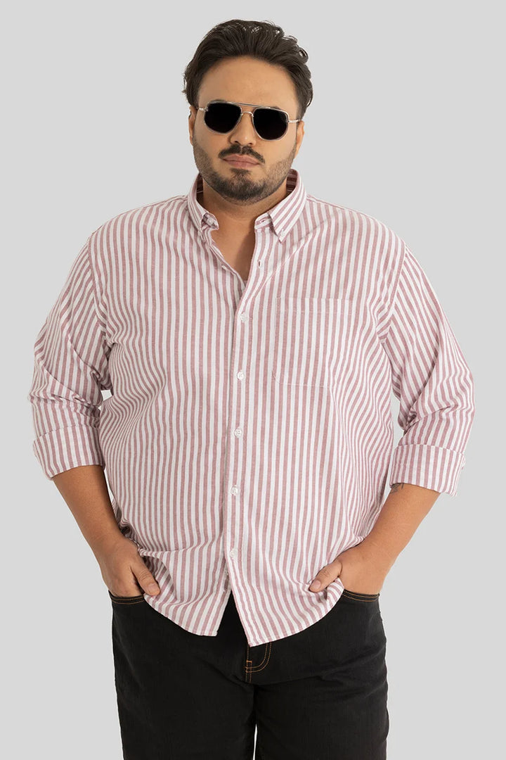 Fortunato Mauve Stripes Plus Size Shirt