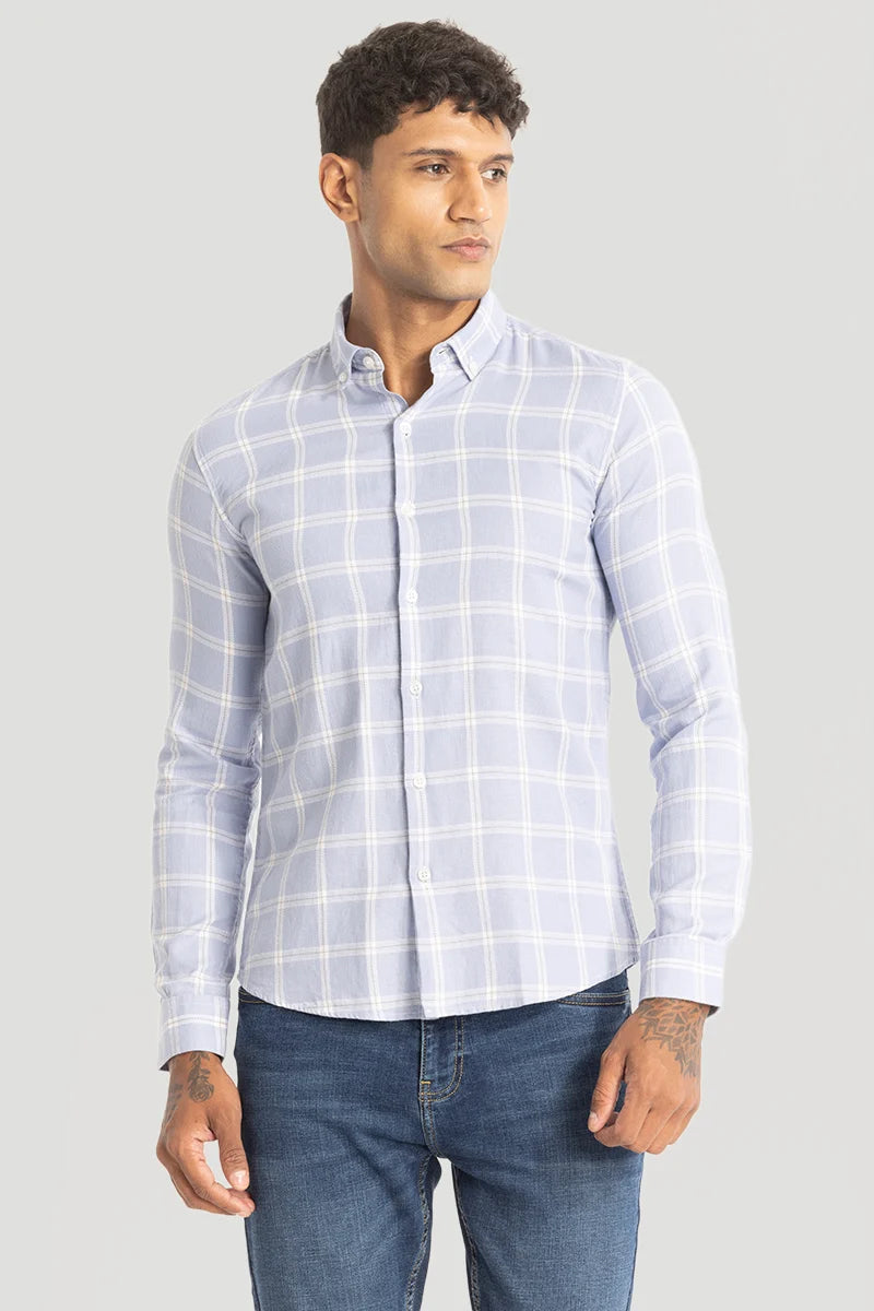 Light Blue Oxford Checks Shirt