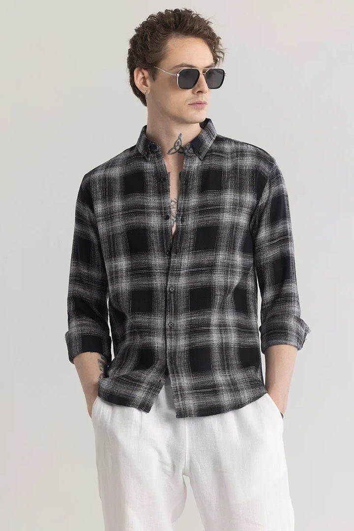 Plaidient Black Checkered Shirt