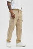 Beige Comfort Fit Cargo Jeans