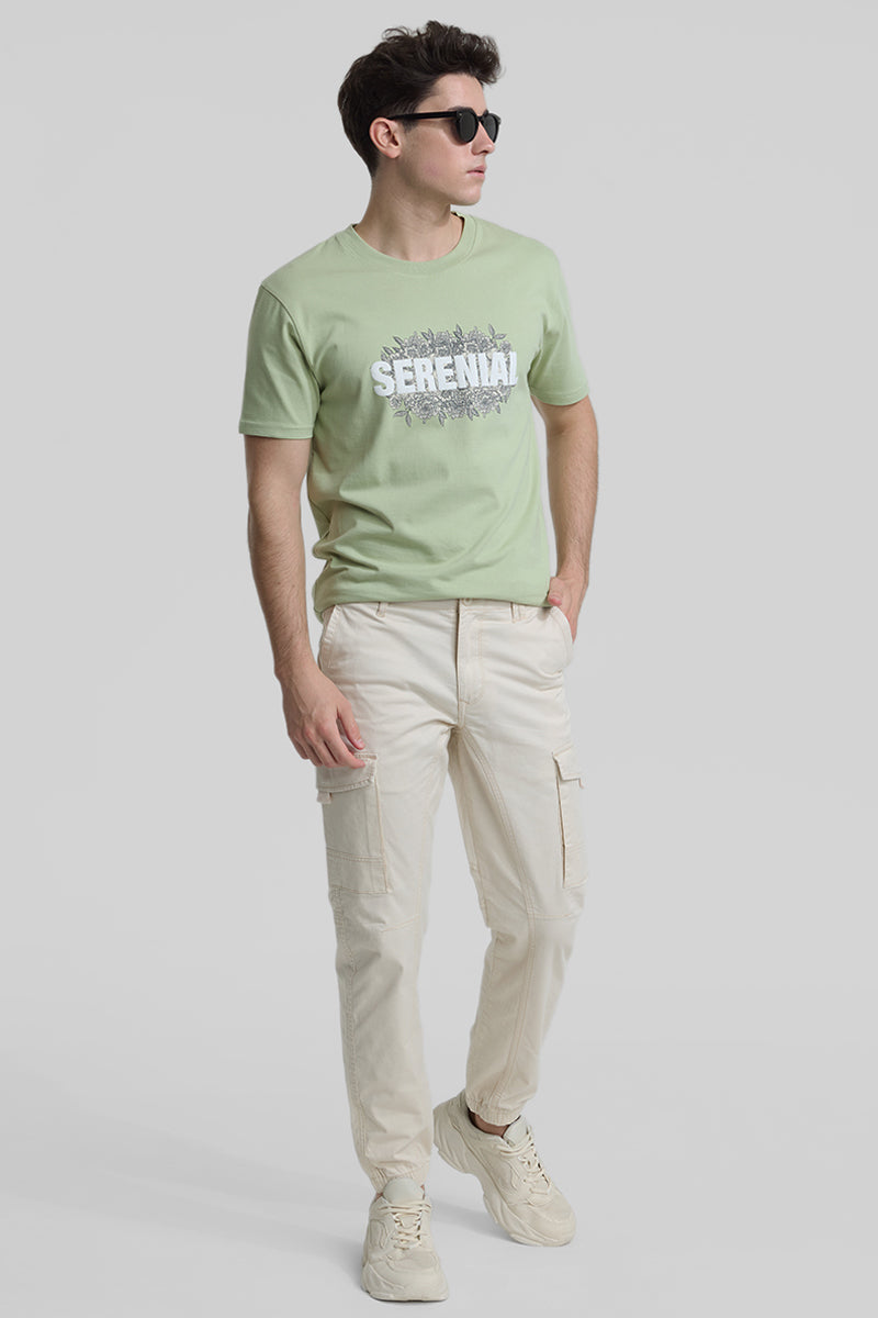 Serenial Light Green Regular Fit T-Shirt