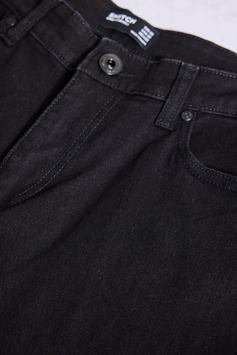 Black Tapered Fit Jeans