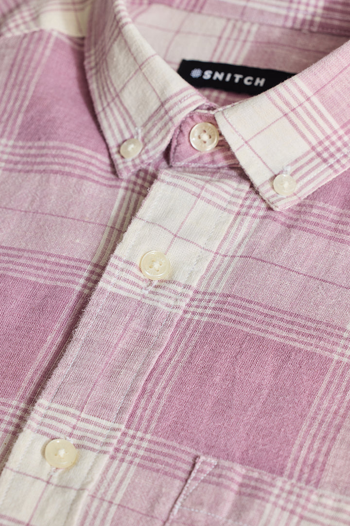 Pink Checks Linen Shirt