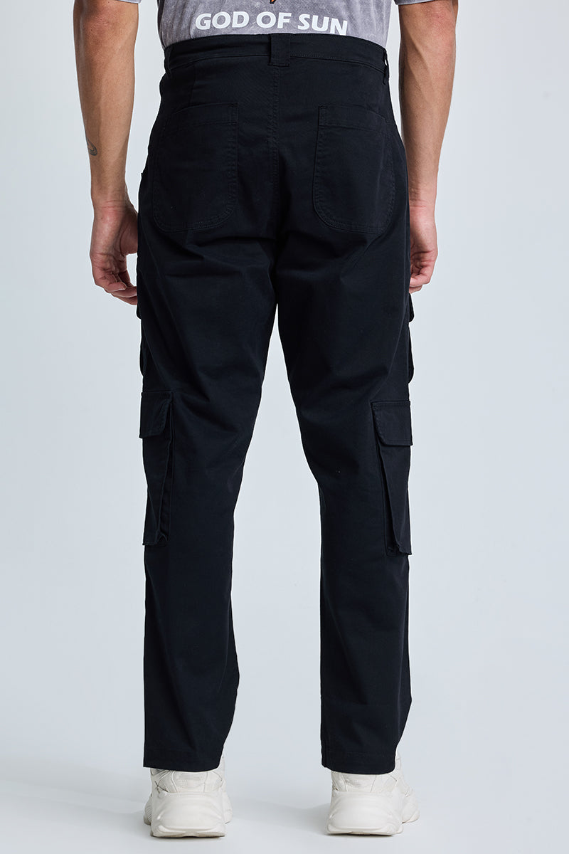 Black Relaxed Fit Cargo Pants