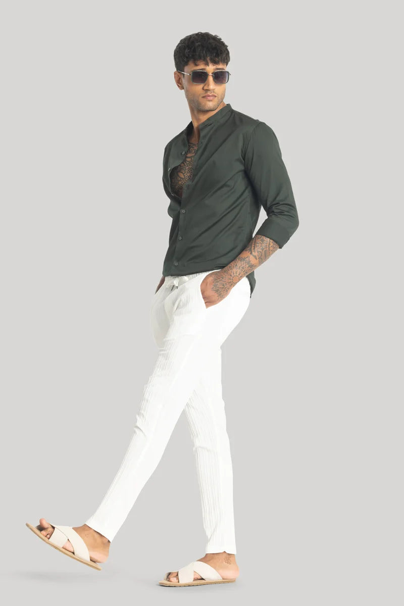 Harbor White Stripes Slim Fit Trousers