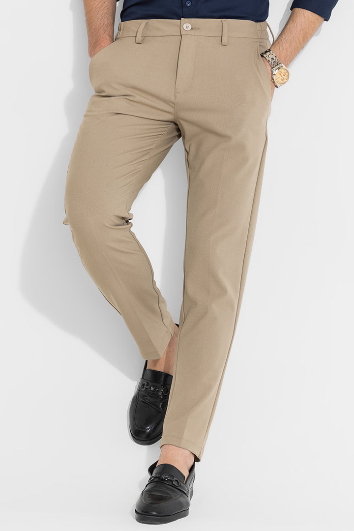 Light Brown Slim Fit Trousers