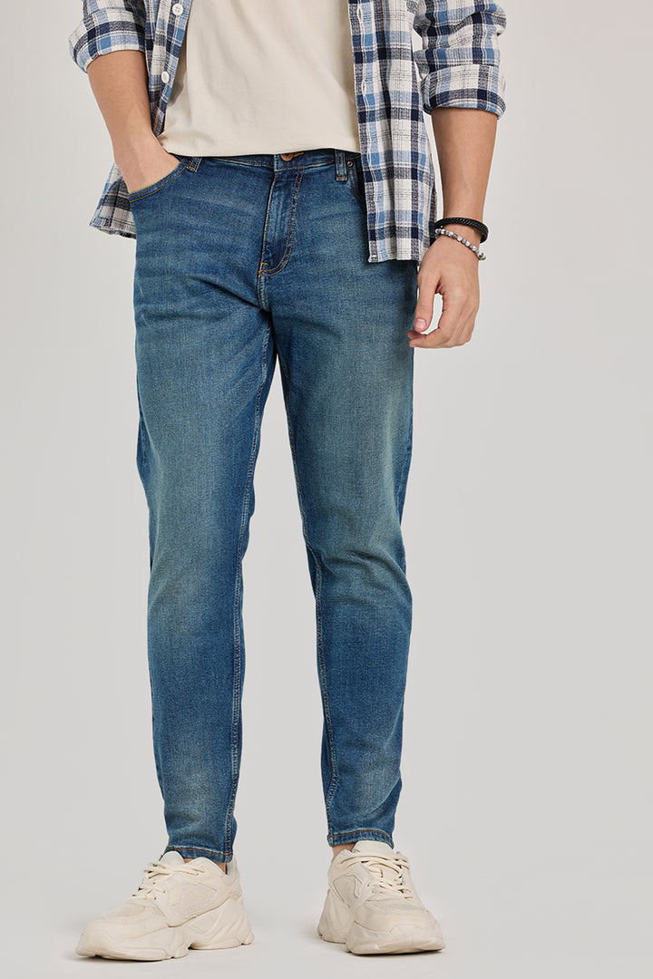 Denim Blue Tapered Fit Jeans